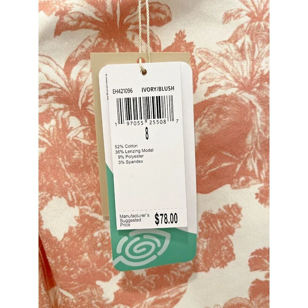 ELIE TAHARI Skinny Ankle Womens Pant White Blush Tropical Floral Tiger Havana 8 - Picture 5 of 7
